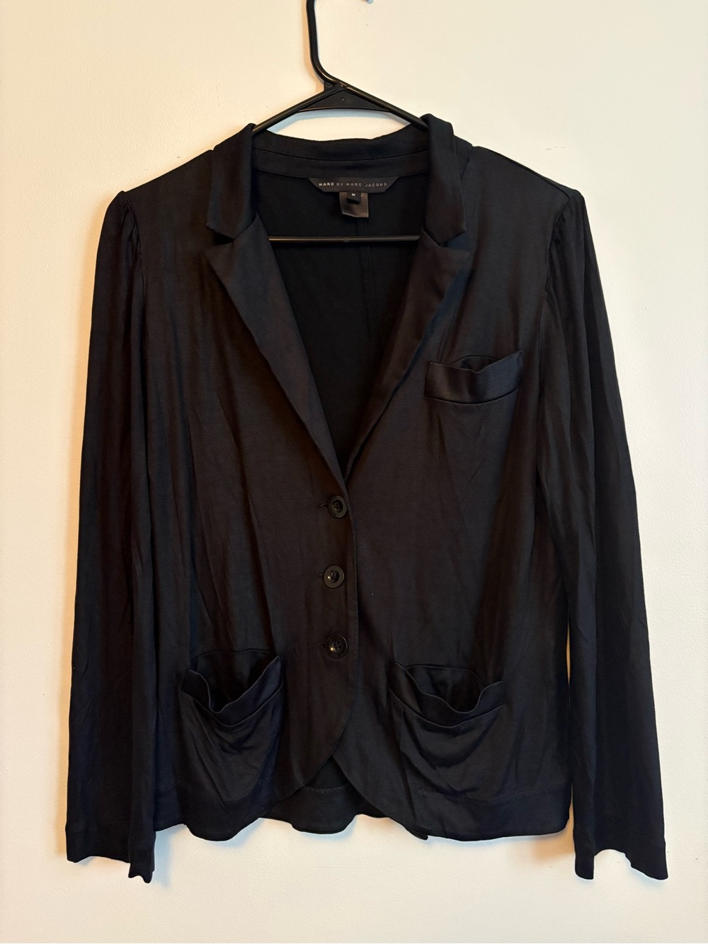 Marc by Marc Jacobs Black Lightweight Notch Collar Blazer